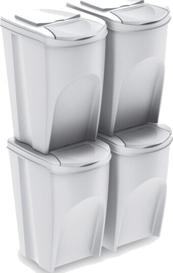 Prosperplast IKWB35S4-427C Avfallssorteringsbokser - 4x35L - Lysegrå