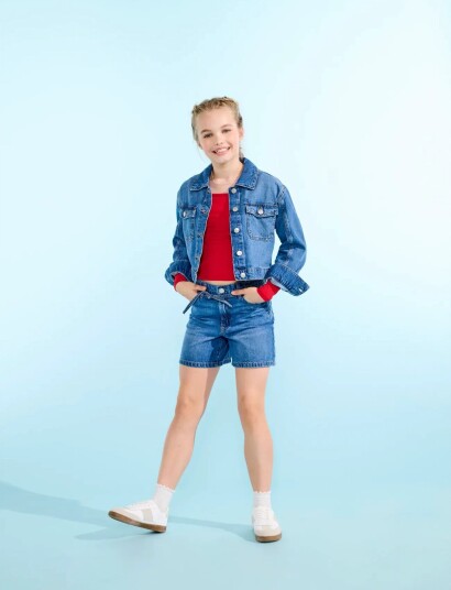 Kids Only Koggianna Hw Belt Shorts Pimbox Dnm Noos Blue 122
