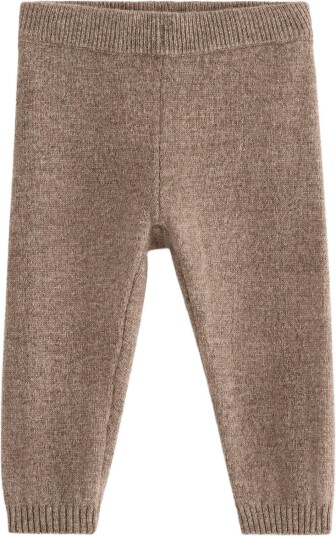 Lindex Fine Knit Leggings In Merino Wool BROWN MELANGE 68