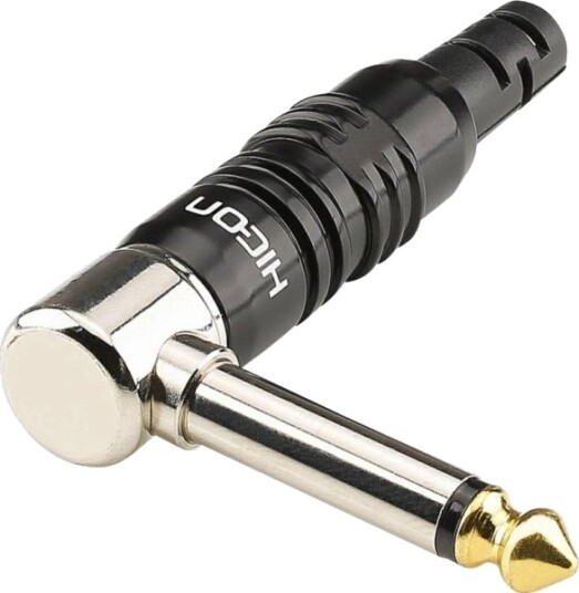Hicon Hi-J63ma07 Jack-Plugg 6,35 Mm Plugg Vinklet Polantall: 2 Mono Svart 1 Stk
