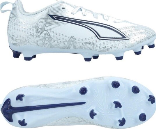 PUMA Ultra 6 Play FG/AG Dreamrush Isblå/PUMA White/Blue Jewel Barn størrelse 38½