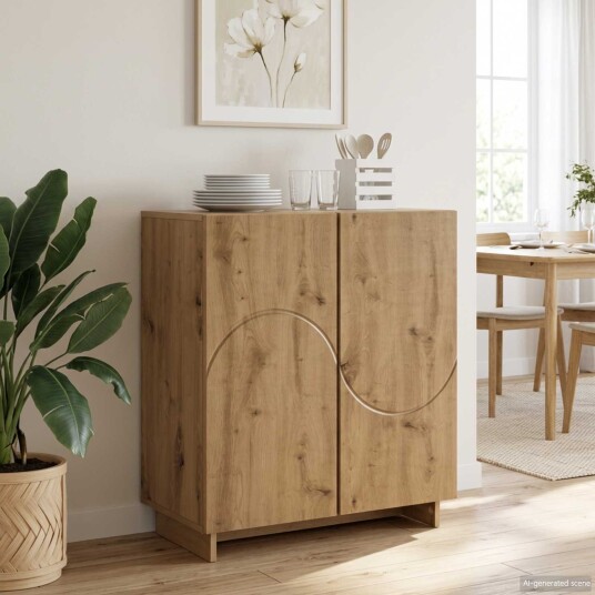 vidaXL Skjenk Artisan eik 67 x 34,5 x 75 cm Konstruert tre