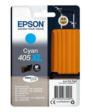 Epson 405XL - XL - cyan - original - ink cartridge - Blekkpatron Blå