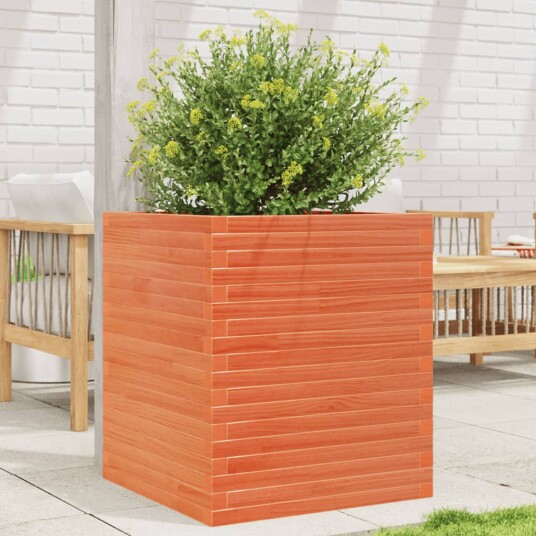  Plantekasse voksbrun 60x60x68,5 cm heltre furu