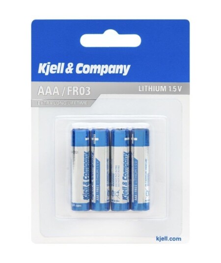 Kjell & Company AAA-litiumbatterier, 4-pk.