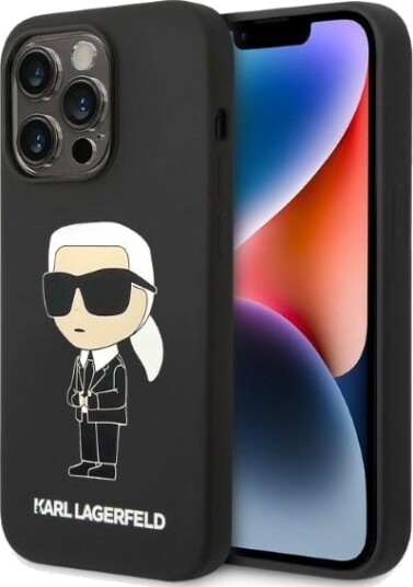 Karl Lagerfeld Silikonovertrekk Ikonik til iPhone 14 Pro - Svart