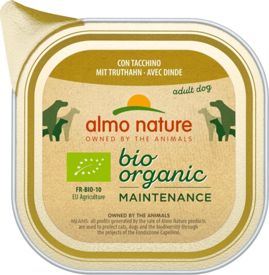 Almo Nature Bioorganic Våtfôr Økologisk Maintenance Mix 2 Økologisk K Ylling + Økologisk Kalkun 12 X 100 G