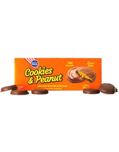American Bakery Cookies & Peanut   Kjeks med Sjokolade og Peanøttsmør 96 gram