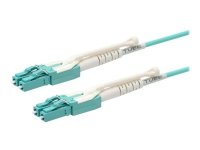 Lanview - Koblingskabel - LC/UPC (hann) til LC/UPC (hann) - 1 m - 3 mm - fiberoptisk - dupleks - 150 micron - OM3 - halogenfri, uniboot, quick release, 10 Gigabit ethernet, 100 Gigabit ethernet, 40 Gigabit ethernet, reversed polarity - blå - Grad C