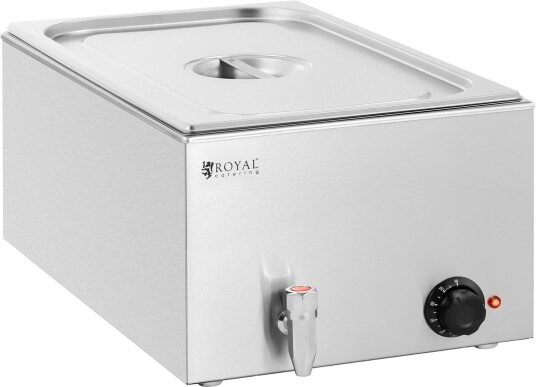 Bain Marie - 640 W - GN 1/1 perforert panne - Avløpskran - Royal Catering RCBM_GN1/1_3