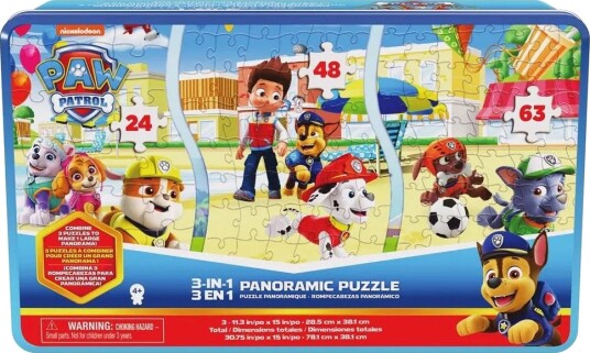 Paw Patrol Panoramapuslespill 3 i 1 ??? 4+ ??r 24/48/63 brikker