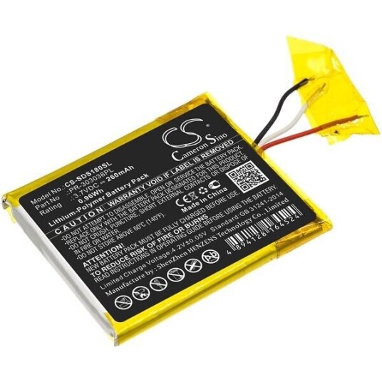 SanDisk Sansa Clip+ batteri (260 mAh 3.7 V, Sort)