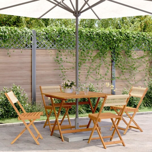 Hagespisegruppe 5 deler beige polypropylen og heltre