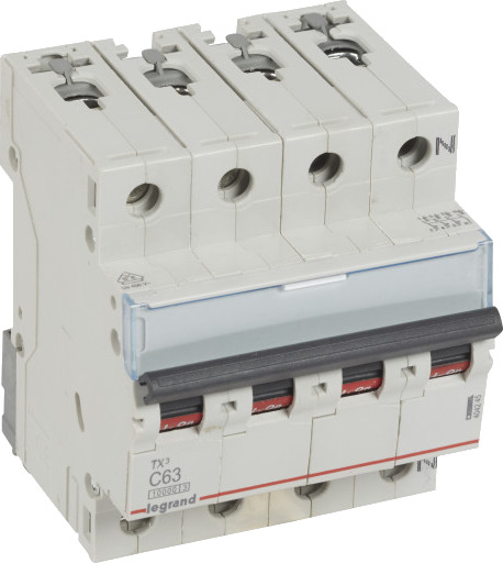 Legrand TX³ MCB automatsikring C63 3P+N 4M 10/10KA