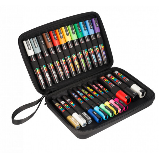 Uni-ball Gift Case 24 ass. Colors and nib sizes case in rubber with zipper Uni-ball Gift Case 24 ass. Colors and nib sizes case in rubber with zipper