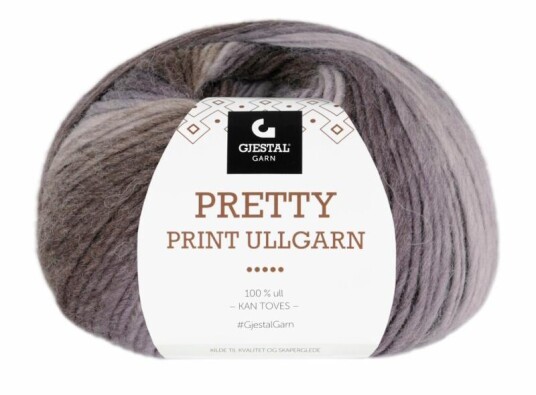 Gjestal Garn  Gjestal Garn Pretty Print Ullgarn Brunfarget 506 100g