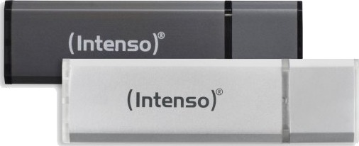 Intenso Alu Line USB-minne 32 GB USB-A 2.0 2-pk Antrasitt Sølv