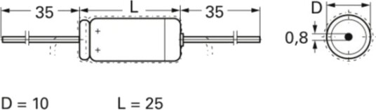 Ftcap A47104010025 / 1010480 Elektrolytkondensator Med Aksialtråd 470 Μf 40 V Ø X L 10 Mm X 25 Mm 1 Stk Ftcap A47104010025 / 1010480 Elektrolytkondensator Med Aksialtråd 470 Μf 40 V Ø X L 10 Mm X 25 Mm 1 Stk