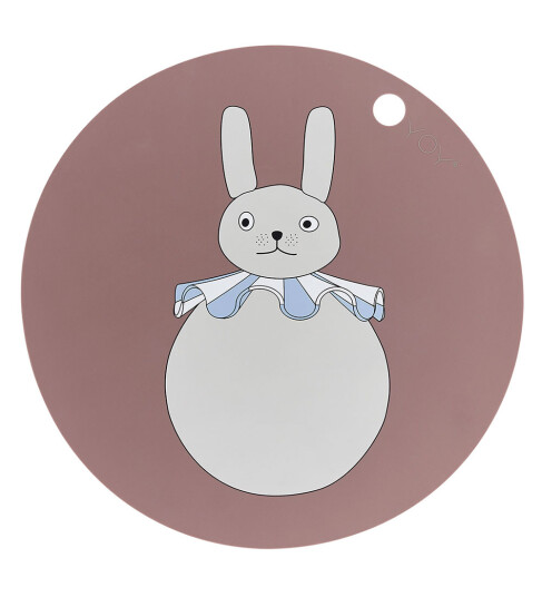 OYOY Dækkeserviet Rabbit Pompom Clay
