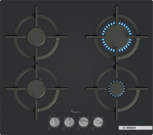 Bosch Serie 6 Gass Platetopp 59cm med FlameSelect og Enkel Rengjøring Bosch Serie 6 Gass Platetopp 59cm med FlameSelect og Enkel Rengjøring