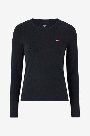 Levi's - Topp Essential HM LS Tee White + - Svart