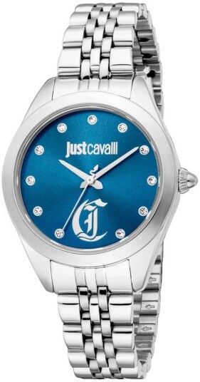 Just Cavalli Dameklokke JC1L309M0045 Glam Chic Blå/Stål Ø32 mm Just Cavalli Dameklokke JC1L309M0045 Glam Chic Blå/Stål Ø32 mm