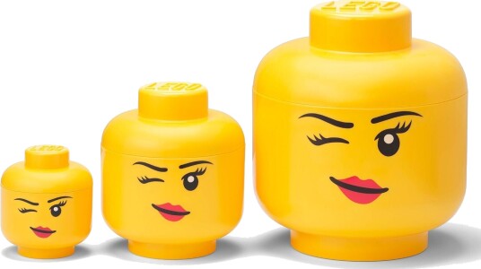 LEGO Oppbevaring Winking Jente 3-pakning Gul LEGO Oppbevaring Winking Jente 3-pakning Gul