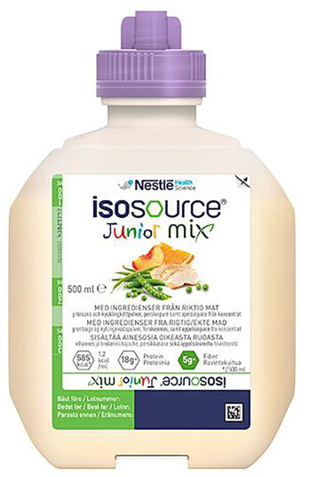 Isosource Junior Mix sondeernæring, 12 x 500 ml