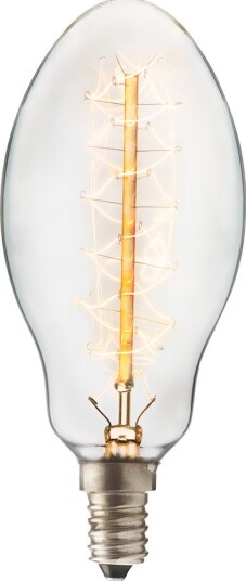 Ellipsoidpære 53mm klar E14 40W glødelampe