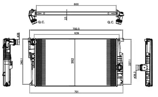 Radiator VALEO 735451 Radiator VALEO 735451