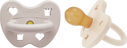 Hevea Smokker 3–36 Md. 2-pack Naturgummi Melkeaktig/Soft Hevea 3-36 md Smokk Beige Hvit