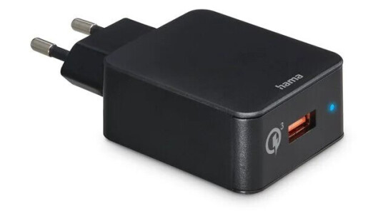 Hama 19.5W Hurtiglader med Qualcomm 3.0 USB-A Svart