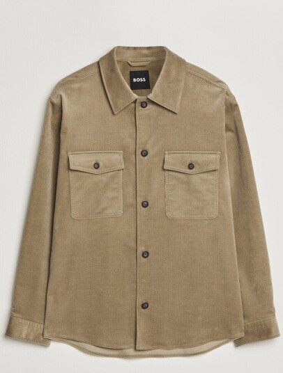 Boss BLACK Carper Corduroy Overshirt Open Brown