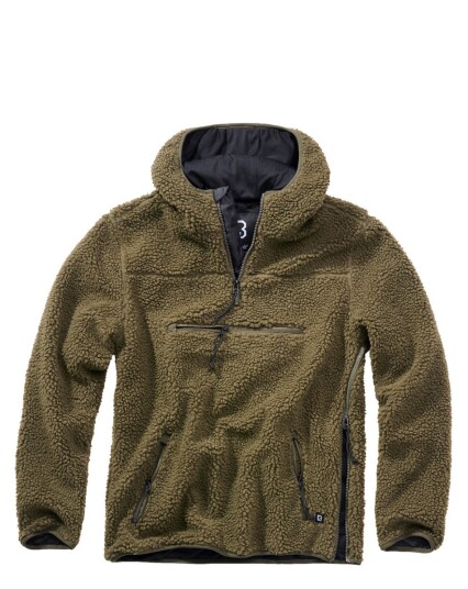 Brandit Teddyfleece Worker Hettegenser Oliven Brandit Teddyfleece Worker Hettegenser Oliven
