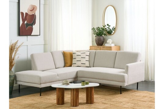 Deajna Hjørnesofa 4 seter Beige/Svart