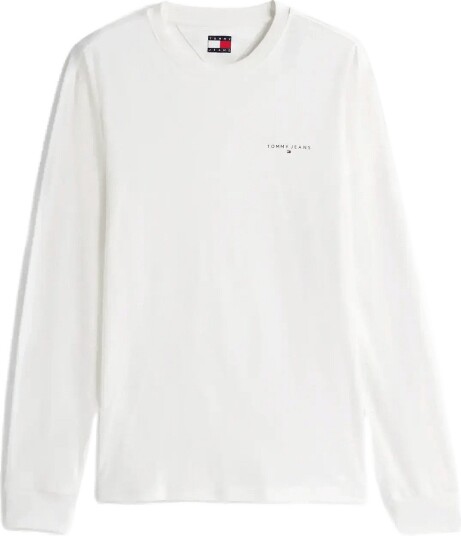 Tommy Jeans Tjm Slim Chest Linear Ls Tee Ext White XS