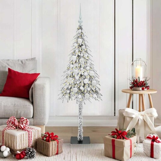 Juletre med 150 LED med stativ Hvit 120 cm PE og stål