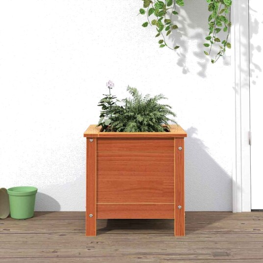 vidaXL Hageblomsterpotte Vokset Brun 40 x 40 x 39 cm Massiv furu