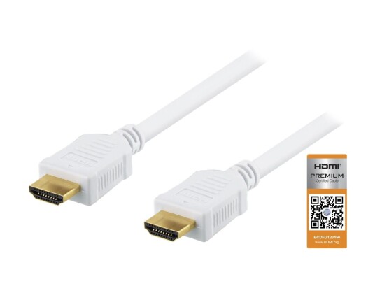 Deltaco 3m HDMI 2.0 Kabel med Ethernet 4K UHD Hvit
