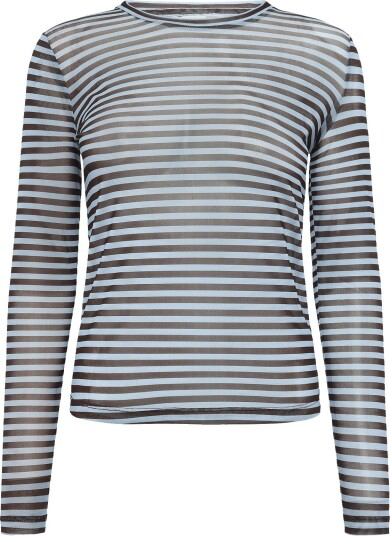 Nümph Nusine Striped Mesh Blouse - Blue - M