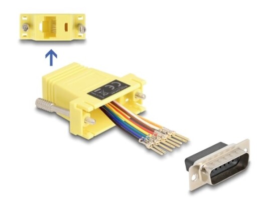 Delock D-Sub 15 Pins Hann Til Rj45 Hunnmonteringssett Gul