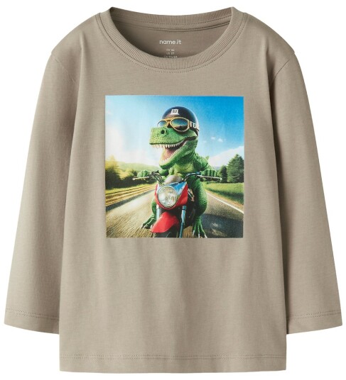 Name It Genser   NmmVoto   Vintage Khaki/Dino Motorsykkel   Name It   1 år 80   Genser   Brun