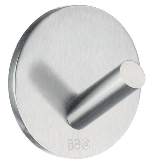 Beslagsboden Enkel Krok 1080/4 - Selvklebende Matt Krom