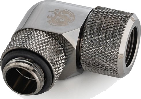 Bitspower Advanced Multi-Link Adapter-Tilkobling 90 Grader G1/4 Tommer Ag Til 12 Mm Od Hardt Rør - Roterbar, Svart