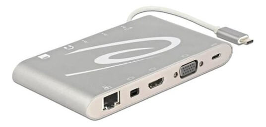 DeLOCK 87298 USB Type-C 3.1 Docking Station 4K, silver-grey