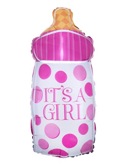 IPK Baby Girl Bottle Shaped Foil Balloon Pink IPK Baby Girl Bottle Shaped Foil Balloon Pink