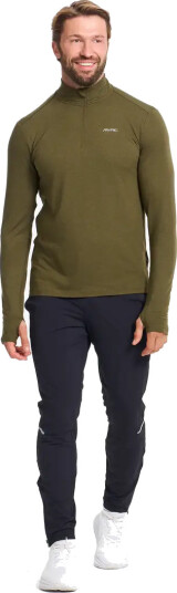 RevolutionRace Impulse Half zip Top Herre Dark Olive Melange Størrelse:2XL Herre > Overdeler > Langermede skjorter