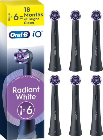 Oral-B iO Radiant White tannbørstehoder 785051 sort 6-pakning Oral-B iO Radiant White tannbørstehoder 785051 sort 6-pakning