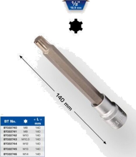 Ks Tools Werkzeug-Maschinen Gmbh 1/2" Ribe Bitssokkel, 140 Mm Lang, M9 (Bt022741)