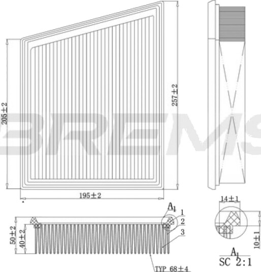 Luftfilter BREMSI FA1107 Luftfilter BREMSI FA1107